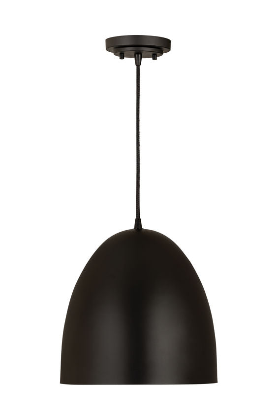 Z-Lite Z Studio Dome Pendant 12" 1-Light Satin Black Iron Pendant Light