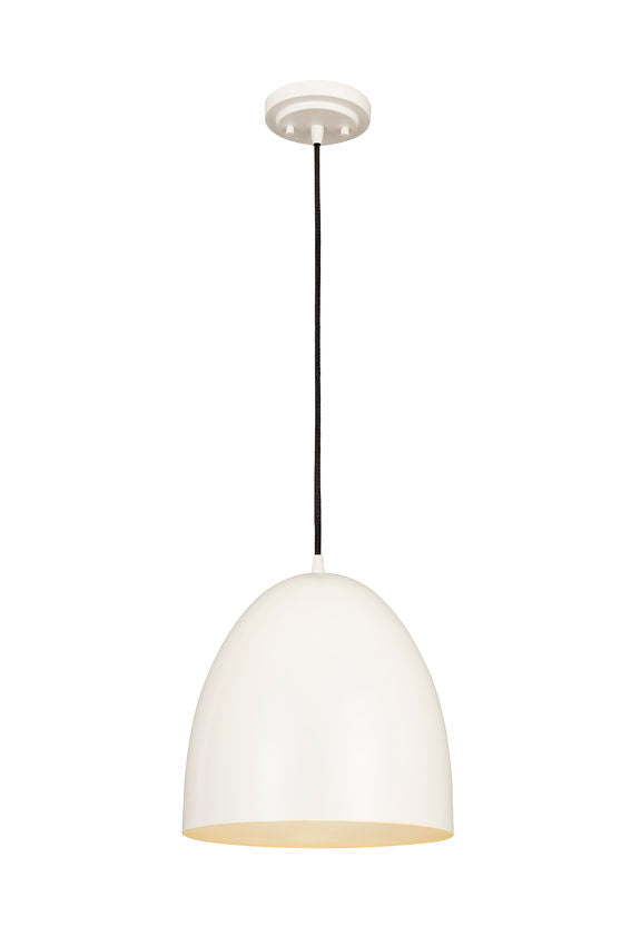 Z-Lite Z Studio Dome Pendant 12" 1-Light Satin White Iron Pendant Light