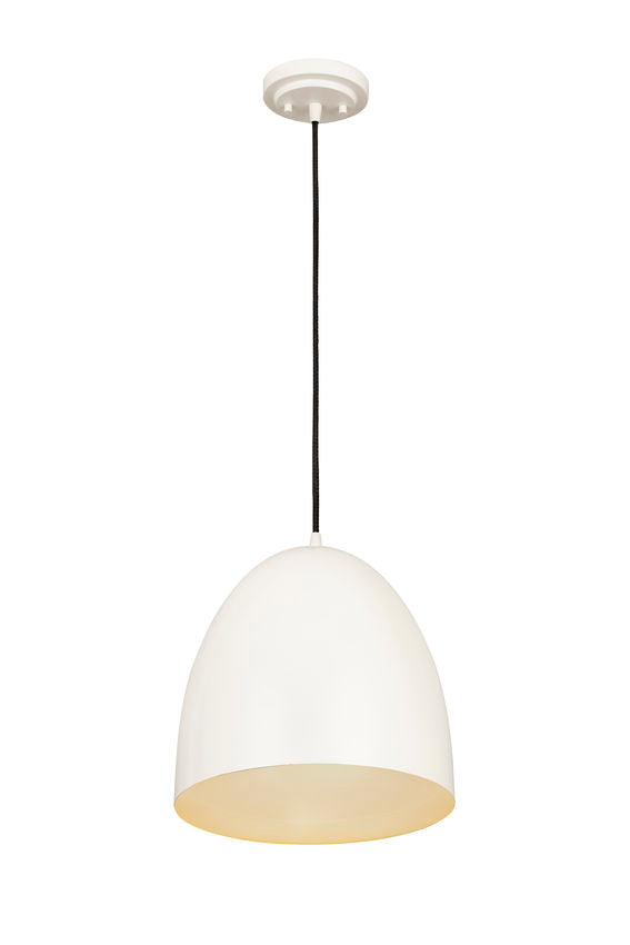 Z-Lite Z Studio Dome Pendant 12" 1-Light Satin White Iron Pendant Light