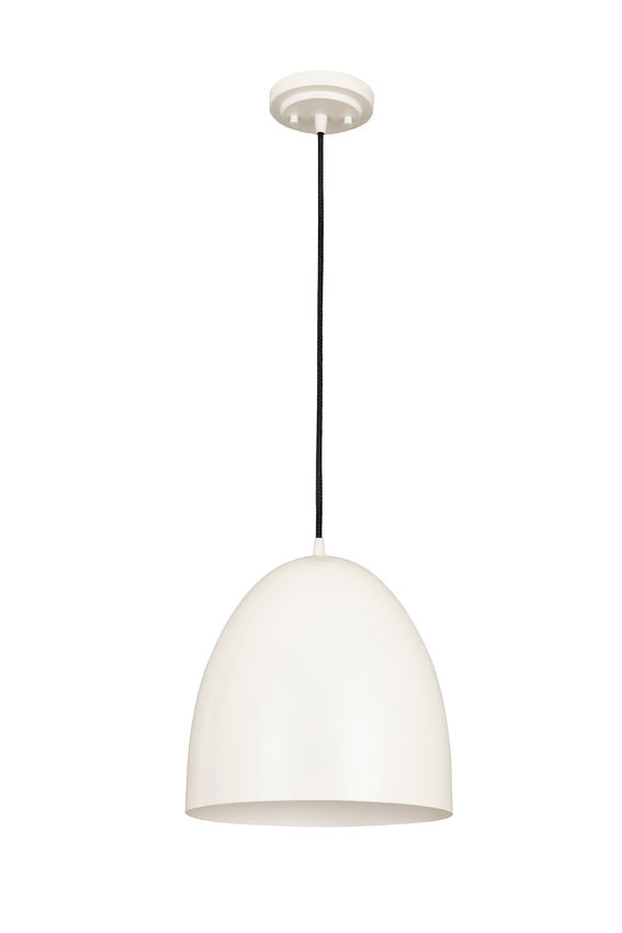 Z-Lite Z Studio Dome Pendant 12" 1-Light Satin White Iron Pendant Light