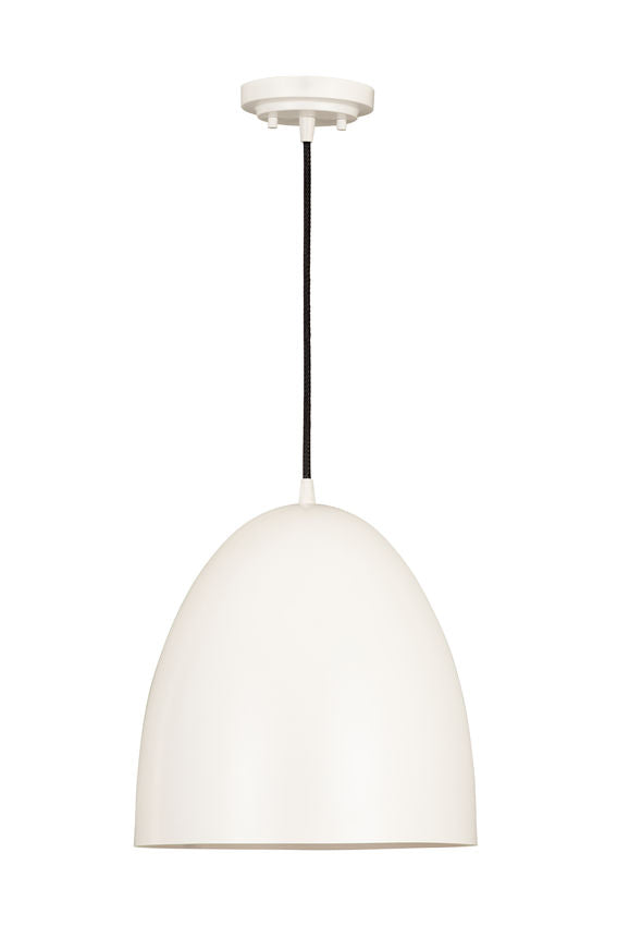 Z-Lite Z Studio Dome Pendant 12" 1-Light Satin White Iron Pendant Light
