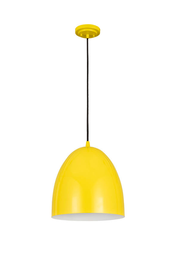 Z-Lite Z Studio Dome Pendant 12" 1-Light Yellow Iron Pendant Light