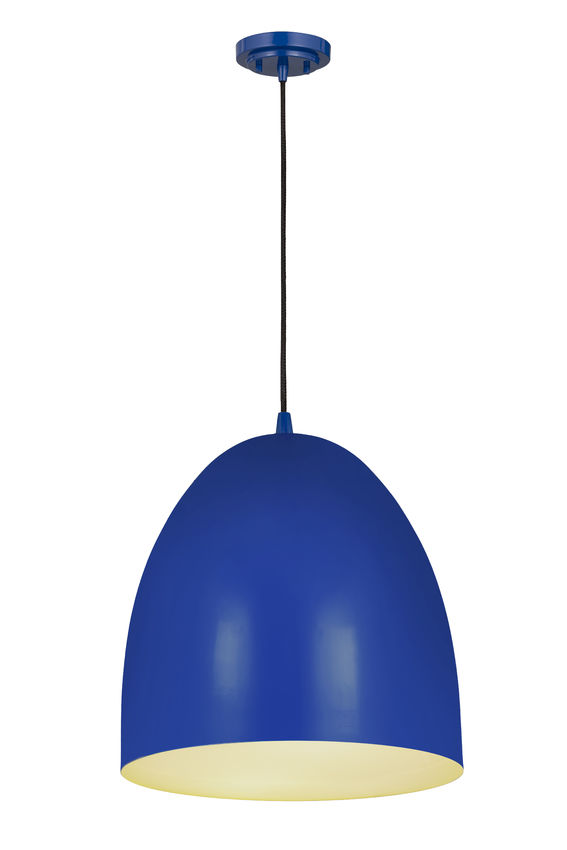 Z-Lite Z Studio Dome Pendant 19" 3-Light Blue Iron Pendant Light