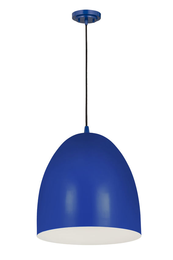 Z-Lite Z Studio Dome Pendant 19" 3-Light Blue Iron Pendant Light