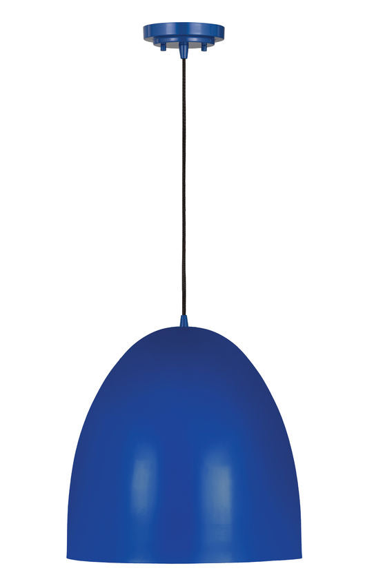 Z-Lite Z Studio Dome Pendant 19" 3-Light Blue Iron Pendant Light