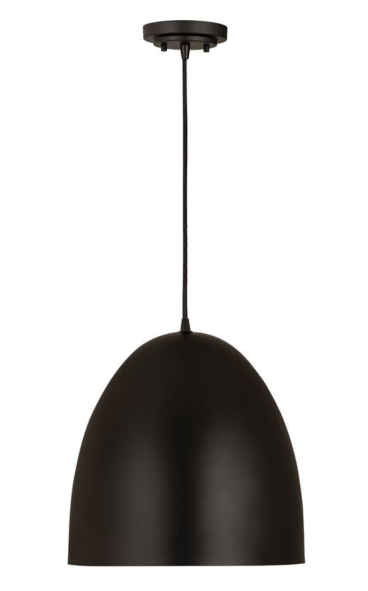 Z-Lite Z Studio Dome Pendant 19" 3-Light Satin Black Iron Pendant Light