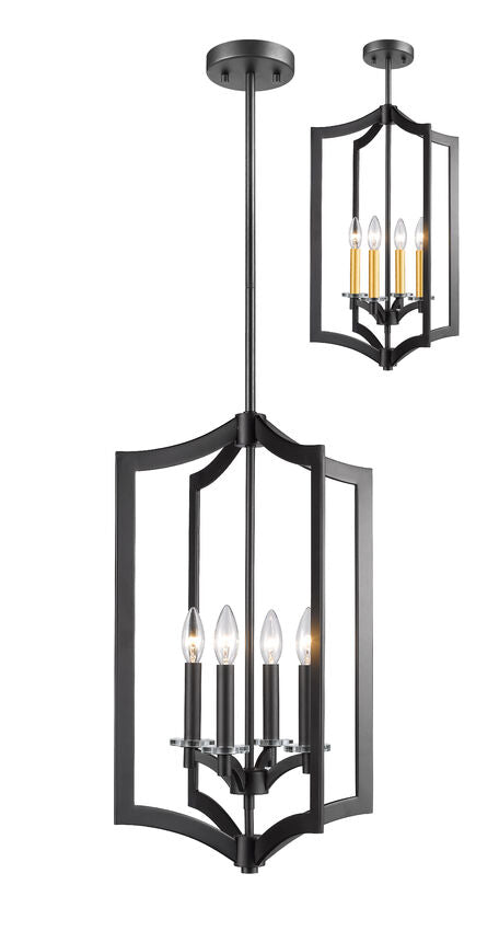 Z-Lite Zander 15" 4-Light Bronze Steel Pendant Light