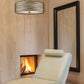 Z-Lite Zinnia 18" 3-Light Bronze Pendant Light With Flax Linen Fabric Shade