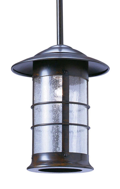 Arroyo Craftsman Newport 14" Pewter Long Body Stem Mount With Cream Glass