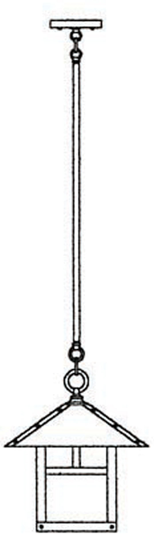 Arroyo Craftsman Evergreen 12" Antique Copper Stem Hung Pendant With Clear Seedy Glass