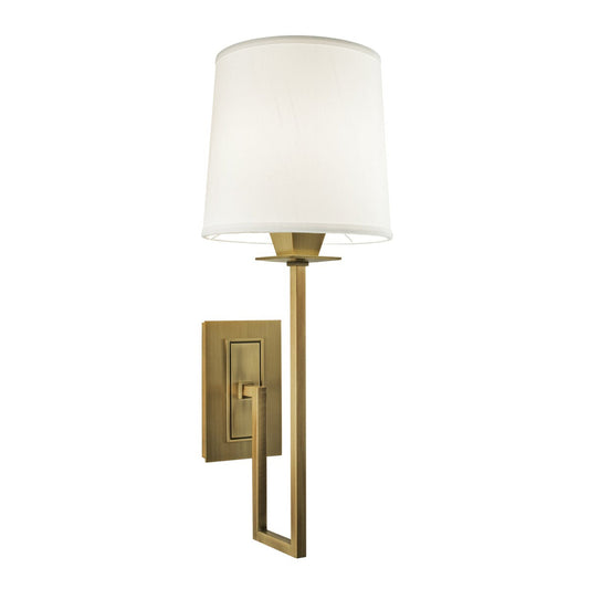 Norwell Lighting Maya 6" x 4" 1-Light Sconce Aged Brass Indoor Wall Light With Fabric Diffuser