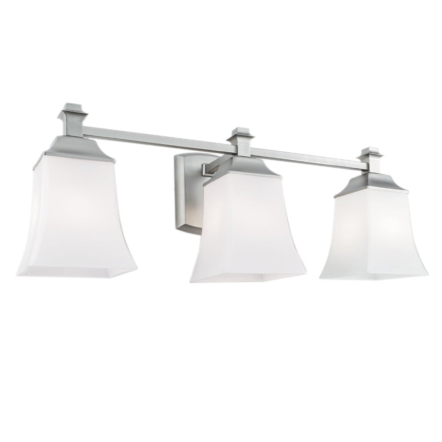 Norwell Lighting Sapphire 6" x 24" 3-Light Sconce Brushed Nickel Vanity Light With Shiny Opal Glass Diffuser