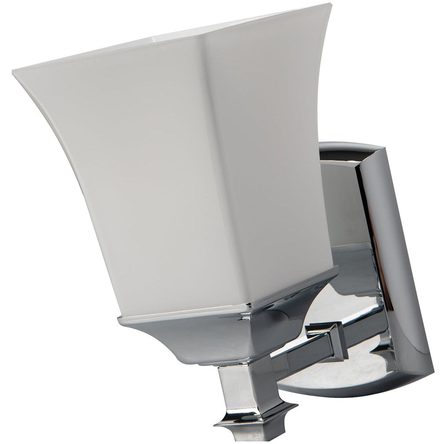 Norwell Lighting Sapphire 6" x 4" 1-Light Sconce Chrome Vanity Light With Shiny Opal Glass Diffuser