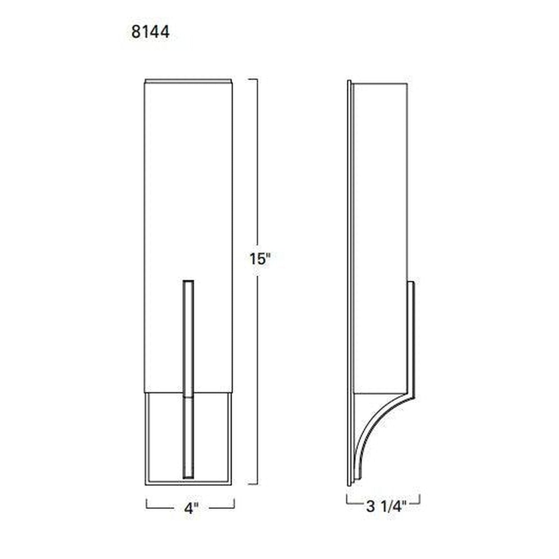 Norwell Lighting Slope 15" x 4" 1-Light Brushed Nickel Vanity Light With Clear Glass Diffuser