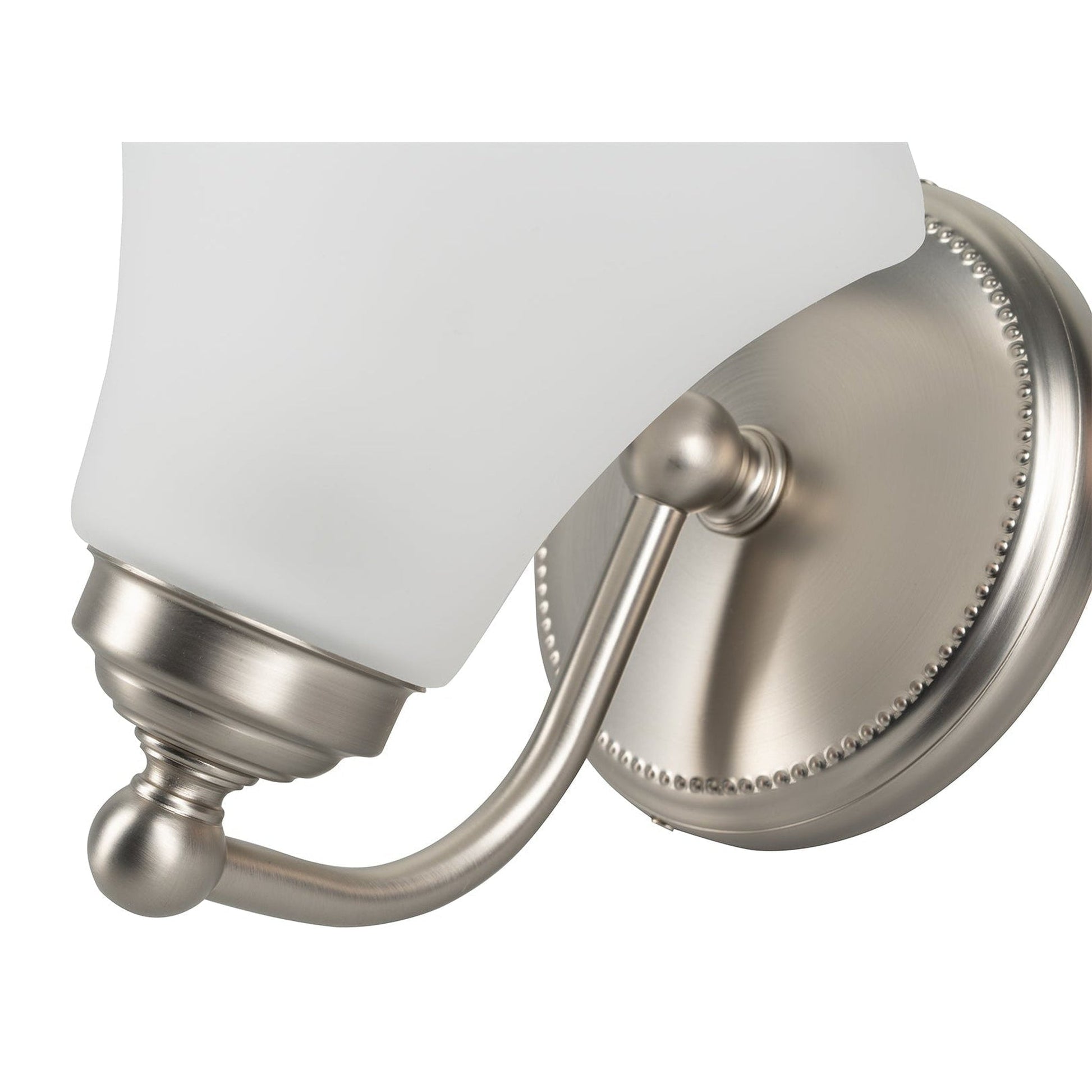 Norwell Lighting Soleil 8" x 7" 1-Light Sconce Brushed Nickel Vanity Light With Flared Glass Diffuser