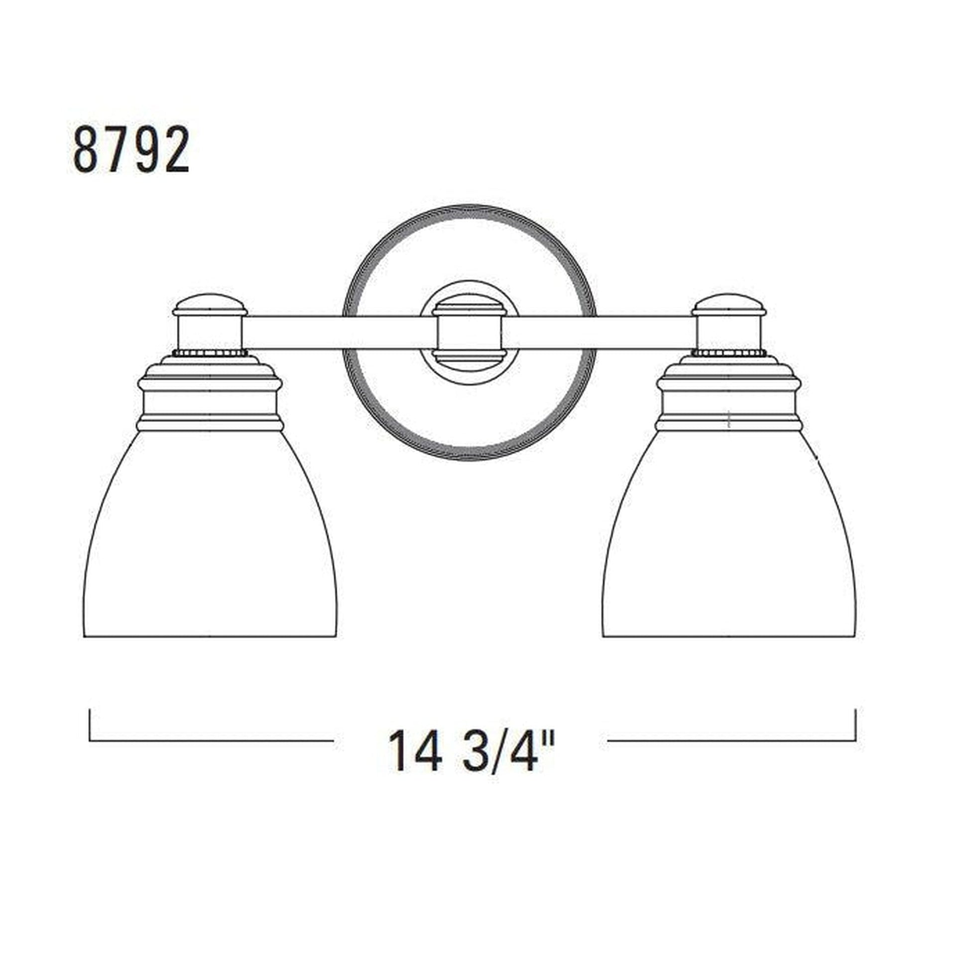 Norwell Lighting Spencer 9" x 5" 2-Light Sconce Chrome Vanity Light With Opal Glass Diffuser