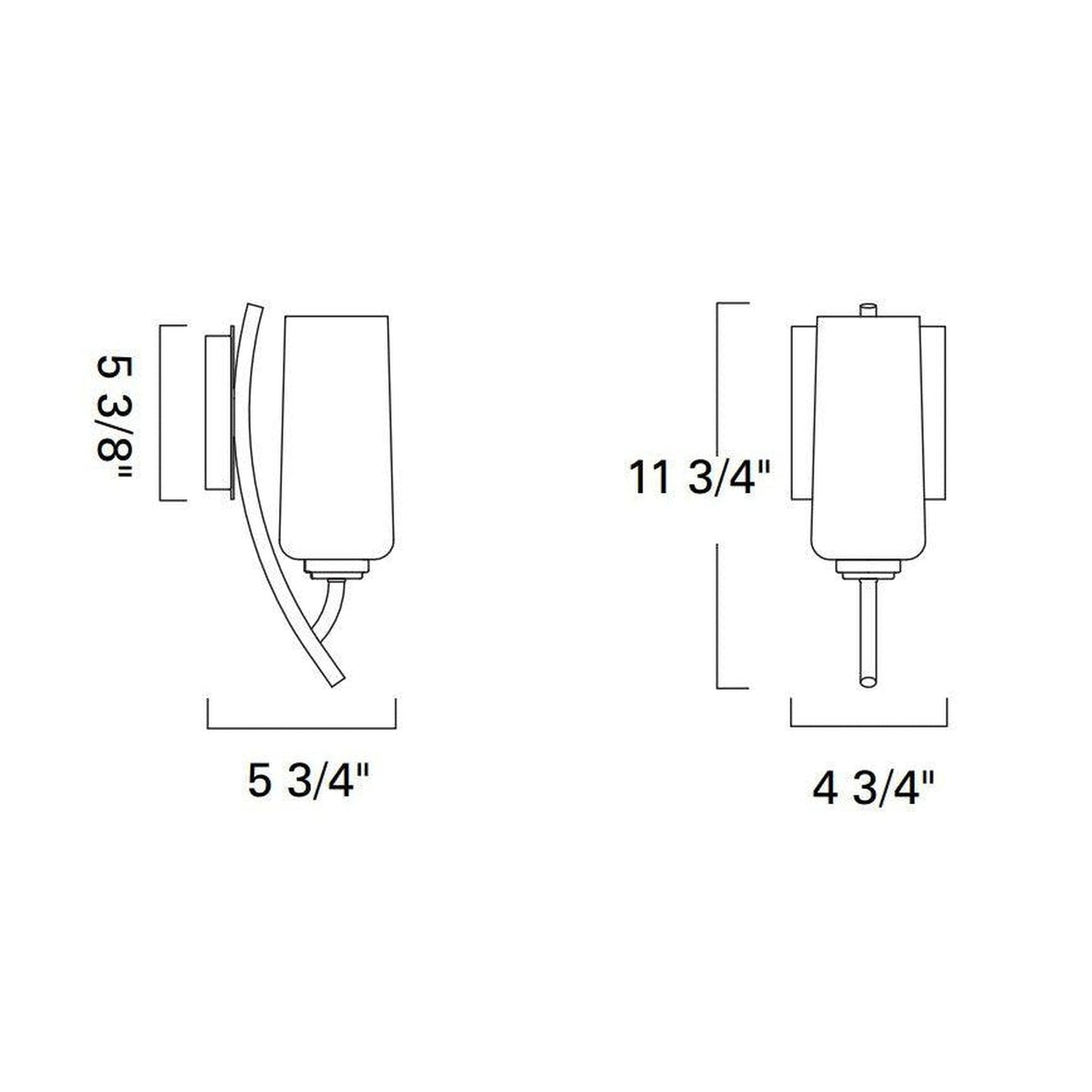 Norwell Lighting Tulip 12" x 5" 1-Light Sconce Satin Brass Indoor Wall Light With Clear Glass Diffuser