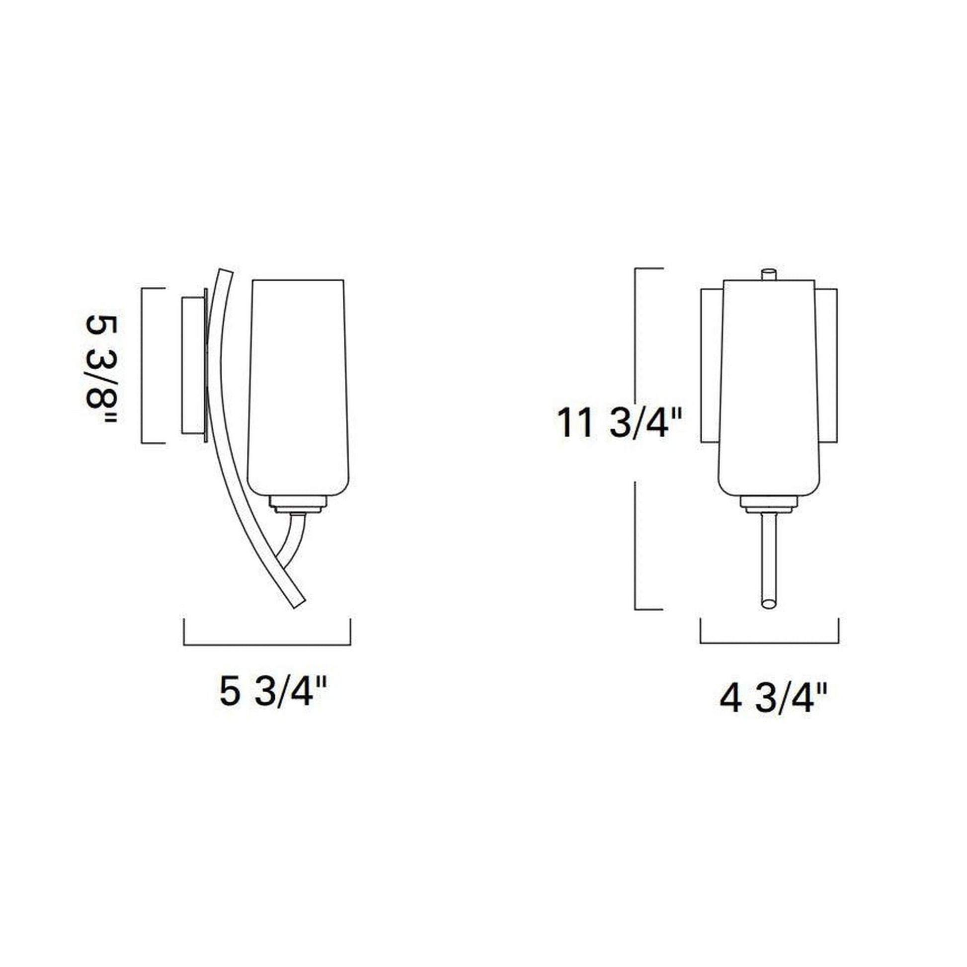 Norwell Lighting Tulip 12" x 5" 1-Light Sconce Satin Brass Indoor Wall Light With Clear Glass Diffuser