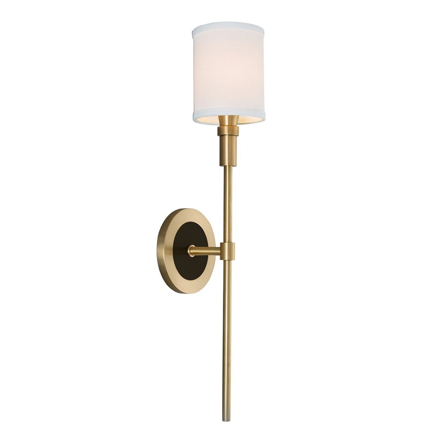 Norwell Lighting Zavier 22" x 5" 1-Light Satin Brass/Matte Black Candlestick Indoor Wall Light